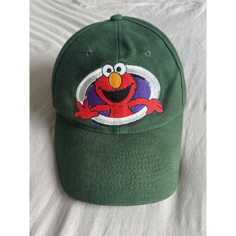 Elmo Sesame Street Green Embroidered 90's Y2K Retro Baseball Cap Snapback OS